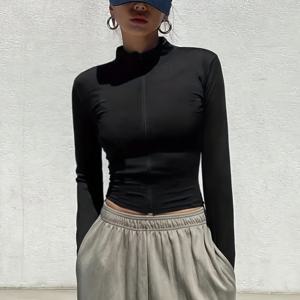 TEMU 여성/남성용 퀵드라이 운동 재킷 - 풀지퍼 워크아웃 코트, 러닝, 요가, 사이클링, 트레이닝용 스트레치 체육복 (세탁기 사용 가능), 올시즌 퍼포먼스 아우터웨어, 슬림 디자인, 내구성 강화, 액티브웨어 탑, 사이클리스트 및 트리아틀론