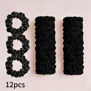 11+1개 심플하고 우아한 솔리드 컬러 헤어타이, 부드럽고 편안한 DIY 번과 로우 포니테일용 헤어 액세서리