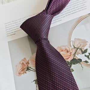 TEMU 남성용 럭셔리 자카드 넥타이 - 8cm 너비, 비즈니스 웨딩 수트 넥타이용, 은은한 패턴 퍼플, 신랑 신랑 들 액세서리, 정장 이벤트 및 특별한 날을 위한 960침 원단