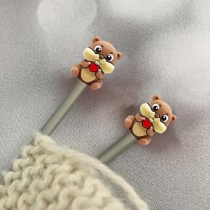 TEMU 편직 바늘 보호대 2개, 뜨개바늘 캡, 스티치 스토퍼, 코바늘 머리 보호대, 수공구