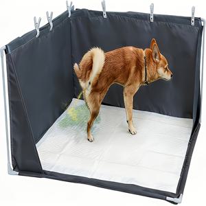 소형/중형견용 강아지 오줌 받개대 홀더 및 튐 방지대, 클립 포함 분리형 튐 방지 배변 훈련 울타리, 가정동물 배변 훈련용 휴대용/야외용 반려동물 변기 인클로저, 아파트용, 켄넬용