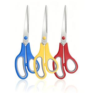 TEMU 3개입 8인치 (약 20.3cm) 재봉 공예 가위 대량, 다용도 헤비 듀티 날카로운 종이 가위, 가정 사무실 학생 교사 용품을 위한 다용도 스테인리스 스틸 가위