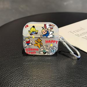 TEMU H- 오사무의 Apple Airpods 1/2/3/4/Pro/Pro2 보호 케이스, 가볍고 내구성이 뛰어난 TPU 소재로 제작, 스크래치 방지 및 충격 방지 기능 제공, 휴대하기 쉬운 버클 포함