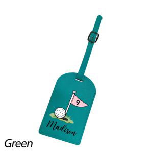맞춤형 골프 테마 PU 수하물 태그, 헬스장 더플백, 배낭 및 여행 가방 마커에 적합 - 맞춤 이름/이니셜이 있는 경량 개인 정보 보호 플랩 커버, 여행 가방, 더플백, 헬스장 장비용 여행 가방 식별자