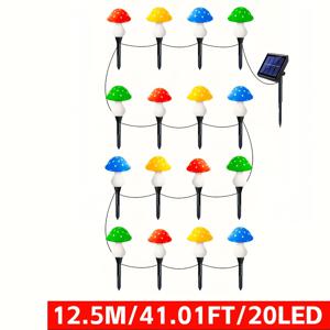 20/12/8 LED 태양광 버섯등 야외 정원 장식 램프, 밝기 조절 가능, 20/12/8 LED 버섯 야외 액세서리, 8가지 모드 태양광 크리스마스 장식 잔디등, 광원 센서 설계, 캠핑, 안뜰, 정원, 조경, 뒷마당, 길 장식용으로 적합