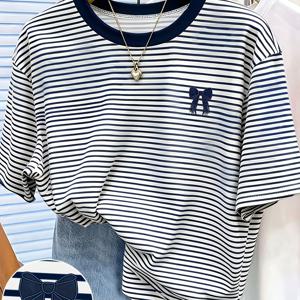 TEMU 새로운 크로스보더 패션 캐주얼 디지털 프린트 반팔 라운드넥 여성용 티셔츠