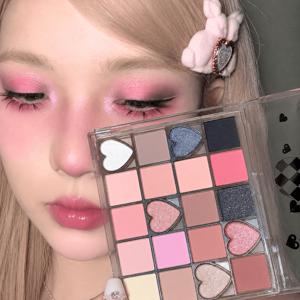 TEMU 20색 아이쉐도우 도파민 컬러 분장 전문 아이섀도우 아이즈 아이팔레트 메이크업 세트(공연에 적합한 선명한 색의 아이섀도)+아이브러쉬