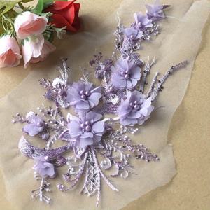 1pc 쉬폰 3 차원 꽃 페르시 Applique 메쉬 자 수 레이스 패치 가방, 의류 드레스 청바지 웨딩 스커트에 대 한 패치에 바느질