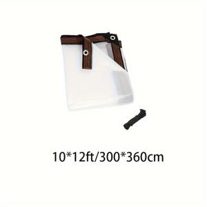 TEMU 새 제품 투명 방수 폴리에틸렌 천, 천공 처리, 야외 캠핑, 정원, 피크닉, 가정용, 마당, 발코니에 적합, 아름답고 내구성 강함, 바람과 비로부터 보호
