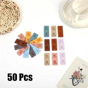 TEMU 50개입 실 공예 라벨, 옷 손수작업 라벨, 핸드메이드 태그, 뜨개질 모자 선물 가방 재봉 부착, 혼합 색상