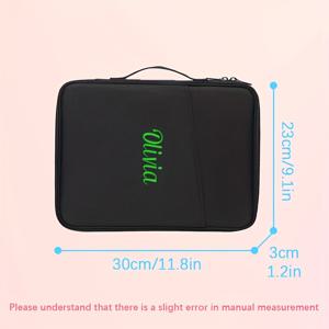 TEMU 5가지 색상, 옥스포드 천 소재로 제작된 간편한 패션 핸드백 (노트북, IPAD 가방용), 이름 및 개인화된 텍스트 자수 가능, 과학적이고 합리적인 칸막이, 대용량 수납 공간, 데일리 오피스, 캠퍼스 학습에 적합