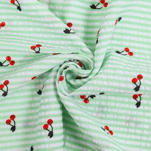 TEMU 체리 프린트 폴리에스터 원단 50x145cm (19.68x57인치) - 생생한 멀티컬러 스트라이프와 경쾌한 체리 디자인, DIY 공예, 퀼팅, 베개 만들기, 선물 포장, 홈 데코용 내구성 있는 prä-cut 원단