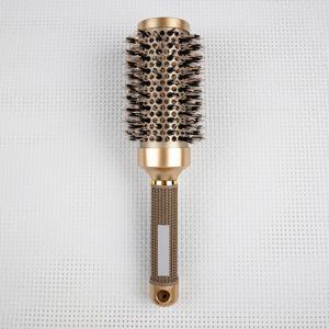 TEMU 원통형 내향 버클 헤어 컬링 롤러 빗 헤어 살롱 스타일링 빗 열전도성 에어 알루미늄 튜브 빗 골든 세라믹 미용 빗