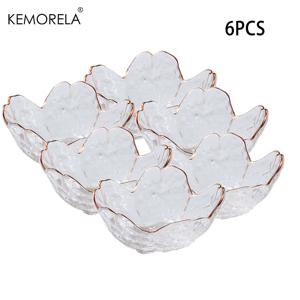 TEMU KEMORELA 6개 벚꽃 테마 유리 접시/조미료 접시, 창의적인 가정용 작은 접시, 식초 접시, 핫팟 조미료/소스 접시, 크리스마스 및 할로윈 모임에 적합