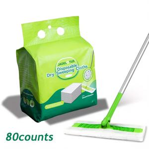 TEMU 80개입 20 X 30Cm 일회용 정전기 방지 먼지 걸레 패드, 다용도 청소 걸레 패드, 초강력 먼지 제거 능력, 정전기 흡착 및 먼지 및 머리카락 제거, 건식 및 습식 겸용, 크리스마스, 파티, 파티 후 청소에 적합