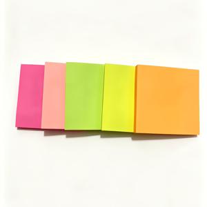 TEMU 네온 스티커 메모, 7.6 X 7.6 Cm, 스티커 메모 400매, 사무실 데일리 필수품, 5가지 색상 스티커 메모