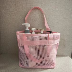 TEMU 메쉬 비치 토트백 1개, 샤워 및 수영용 메쉬 가방, 대용량 통기성 고품질 수납 및 휴대용 가방, 여행 가방