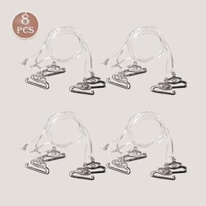 우아한 하트형 걸쇠가 달린 얇은 투명 미끄럼 방지 보이지 않는 스트랩 8개 세트 - 여성용 오픈백 드레스, 스트랩리스 상의, 슬립 원피스에 적합한 심리스 미끄럼 방지 스트랩 - 투명한 디자인, 안정적인 착용감, 활용도 높고 스타일리시한 액세서리