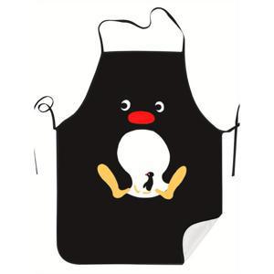 TEMU 1개 펭귄 캐릭터 앞치마 - 레트로 스타일 셰프 앞치마, 가정 주방, 레스토랑, 생일 파티에 적합 - 클래식 애니메이션 영화 팬에게 필수, 귀여운 만화 프린팅 내구성 좋은 원단, 파티 주최자 전용