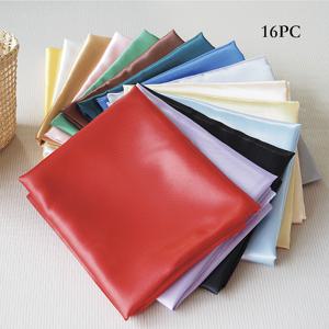TEMU 16개 50Cm X 50Cm/19.69In X 19.69In 새틴 원단, 부드럽고 피부 친화적, 패치워크 퀼팅, 침구, 테이블보, 가방, 마스크, 모자, 헤어밴드, 눈 마스크, 의류, 웨딩, 베갯잇, 기타 원단에 적합