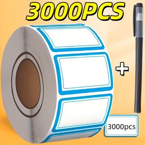 TEMU 3000개 컬러 얼어붙은 라벨 (펜 포함) - 잔여물 없음, 벗겨짐 또는 붙임 - 음식 용기, 병 미리 준비용 - 재사용 가능한 얼어붙은 스티커, 보관실 라벨, 깔끔한 디자인 감사 스티커, 생일 스티커, 선물 라벨