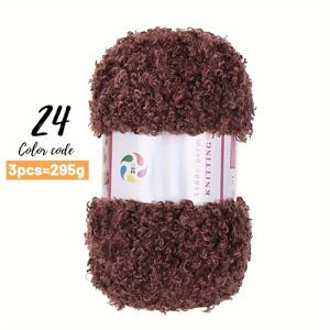 300G 모조 테디 플러시 얀 모조 인조 모피 숱 얀 손뜨개 재료 가을 겨울 패션 스카프 스웨터 백팩 쿠션 담요 신발 얀 볼 3개/팩