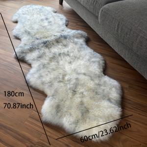TEMU 가격 안내: 1800g 울트라 소프트 푹신한 인조 양가죽, 기계 세탁 가능 플러시 모조 양가죽 러그 매트, 가정용 에리어 러그, 귀엽고 고급스러운 플러시 푹신한 소파 시트 쿠션, 실내 거실, 침실 홈 데코용, 화이트-그레이 포인티드