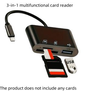 TEMU 3-in-1 USB-C SD 카드 리더기 (듀얼 슬롯 & USB-C 포트) - Mac, /Air/Mini, Android 및 기타 USB-C 장치와 호환 - 빠른 데이터 전송, USB C 카드 리더기, 장치 연결, 최신 연결 방식, 고속 전송
