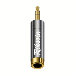 RIKSOIN 스테레오 헤드폰 어댑터 (3.5mm 수-6.5mm 암 오디오 연결, 앰프, 헤드폰, 스피커, 마이크 호환, AUX 잭 6.35mm-1/4 어댑터)
