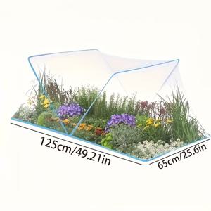 정원 커버 네트, PET 식물 보호 텐트, 0.5mm/0.02인치 메쉬 사이즈, 섬유봉 포함, 접이식 및 휘어지는 디자인으로 쉬운 설치 및 보관, 실내외 식물에 적합 - 정원 커버 네트 | 접이식 식물 텐트 | 내구성 있는 플라스틱 네트 | 식물 정원 네트 | 정원 식물 커버