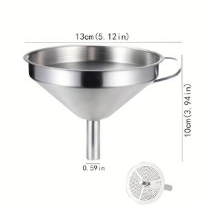 스테인리스 스틸 주방 깔때기, 기름 소스용 누수 방지 액체 이송 도구, 식품 접촉 충전 깔때기 꿀 음료 붓기