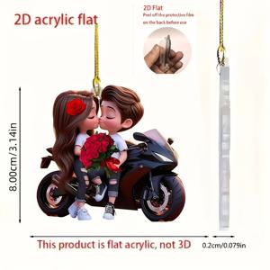 2D 플랫 - 1개 2D 플랫 프린트 장식, 모든 계절에 적합, 스타일 커플 아이템 - 로맨틱 & 장미 디자인, 실내 장식 차량 장식, 홈 데코, 발렌타인데이 커플 선물
