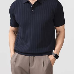 TEMU 세련된 캐주얼 남성 아이스 쿨 니트 폴로 셔츠 남성 라운드넥 배드보이 스타일 반팔 여름 트렌디 브랜드 폴로 셔츠 라펠 탑