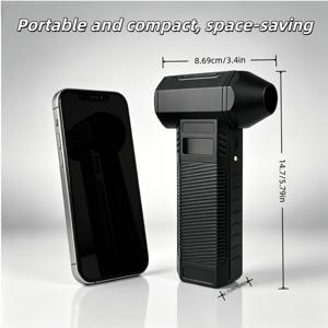 4단 속도 조절 블로어 전동 먼지 수집기, Type-C 충전식 LED 라이트 (야간 조명), 개인용 휴대용 선풍기, 차량 눈 제거 및 먼지 제거, 컴퓨터 청소, 그릴 청소, BBQ 숯 점화용 휴대용 도구