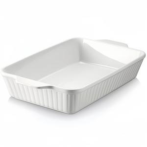 TEMU 내구성 강한 딥 세라믹 베이킹 접시 (손잡이 포함) - 1.11 갤런 (4.2L) 15.59x9.25x3.15 인치, 오븐/전자레인지/식기세척기 사용 가능, 파스타, 라자냐, 캐서롤, 로스트에 완벽, 가정용 재사용 가능한 베이크웨어, 가족 저녁식사 및 파티 서빙용