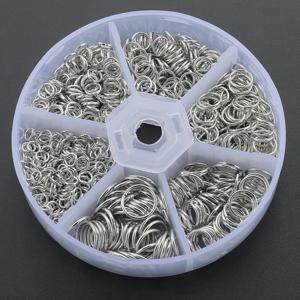 TEMU 1260개/박스 화이트 K 주얼리 연결 링 세트 (4mm, 5mm, 6mm, 7mm, 8mm, 10mm 점프 링 6가지 사이즈 포함), 주얼리 추가 제작, 팔찌 및 발목 체인 연결 링, 목걸이 개폐 링에 적합