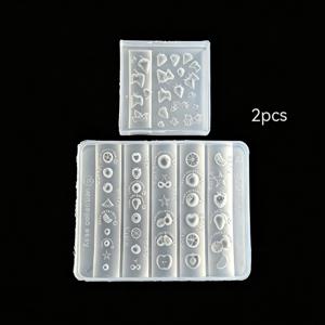 TEMU 2개 3D 미니 과일 및 딸기 실리콘 네일 아트 몰드 세트, 과일 체리 레몬 별 딸기 모양 네일 참 제작 몰드, 투명 클리어 레진 캐스팅 몰드 (네일 장식용), 에폭시 레진 공예 및 네일 액세서리 용품