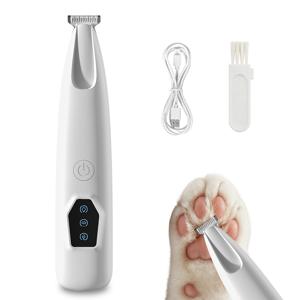 발 털 정리용 애완동물 트리머, USB 충전식 저소음 강아지 발톱 클리퍼, LED 라이트 다기능 털 정리기 (발톱, 눈, 얼굴, 엉덩이), 강아지 미용 도구, 강아지 가위, 전문가용 애완동물 미용 강아지 가위, 강아지 트리머