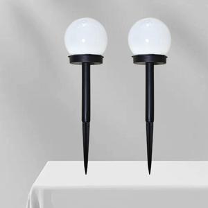 TEMU 화이트 구형 태양광 잔디등 4개 또는 2개 세트. LED 정원등. 자동 점등/소등. 야외 산책로와 잔디 조명용. 안뜰, 정원, 빌라, 길, 잔디밭, 차고, 진입로, 인도, 휴일 장식에 이상적