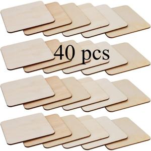 TEMU DIY 페인팅, 컵받침, 얼룩 칠, 장식용 20/40개 미가공 레이저 각인 원목 나뭇잎 조각판