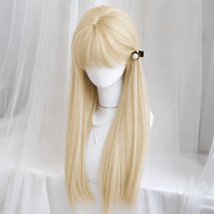 TEMU 누구나 사용할 수 있는 데일리 가발. 밝은 골드 롱 헤어, 푹신하고 질감이 좋으며 피부 친화적이며 패셔너블하고 우아하며 파티 및 모임에 다용도로 사용하기 좋습니다.