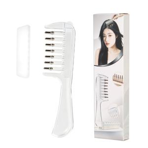 투명 보임 수납 액체 가이드 빗 롤러 메탈 가이드 치아 균일 액체 분사 핸드 스피딩 대체품 머리 성장 수염 에센셜 오일 두피 부드러짐 턱수염 홈 여성 두피 관리 남성 수염 관리 휴대용 헤어브러시