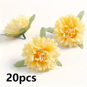 20개 실크 수국 꽃 머리, 6.5cm 인공 수술 꽃다발 DIY 홈 데코, 파티, 결혼식 벽, 크리스마스, 데이, 추수감사절, 어머니의 날, 아버지의 날 - 용기 미포함, 휴일 장식 | 리얼리스틱 실크 꽃 | 컬러풀 실크 블룸