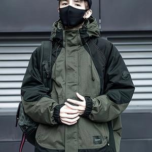 남성용 새로운 스타일 작업복 숏 재킷, 루즈핏 후드 , 스트리트웨어 브랜드 봄/가을 아웃도어 방풍 상의