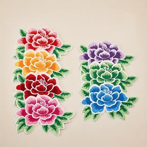 7가지 색상의 자수 꽃 패치, 의류, 가방 및 홈 데코 용품 제작에 사용되는 수용성 원단