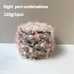 혼합 털실로 만든 모자, 가방, 옷, 스카프, 머리끈 등 수제 뜨개질 프로젝트