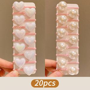 헤어 액세서리 20개 세트, 화려하고 귀여운 반짝이는 별과 하트 헤어 타이, 파티용 헤어밴드, 휴일용 헤어 액세서리, 귀여운 헤어 타이, 반짝이는 헤어 타이, 가벼운 헤어 타이, 내구성 있는 헤어 타이, 패셔너블한 헤어 타이, 장식용 헤어밴드, 여성용, 학용품