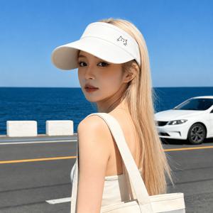 여성 와이드 챙 썬바이저 자외선 차단 여름 오픈탑 골프 테니스 모자