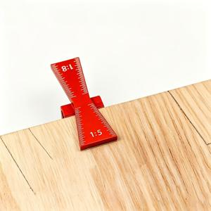 레드 알루미늄 정밀 비노자국 마킹 게이지, 1:5 및 1:8 경사도, 목공 목공예 접합부 스코어링용, 사용하기 쉬운 비노자국 스코어링 로케이터