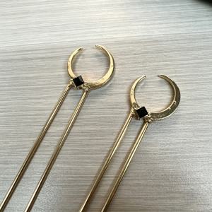 TEMU 2개 초승달 모발 스틱, 고딕 U자형 헤어 포크, 데일리 헤어스타일 연출